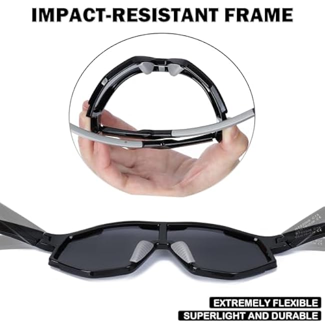 Kids Baseball Sunglasses, Youth Polarized Sports Sunglasses for Boys Girls, Softball Cycling Goggles UV400 Protection