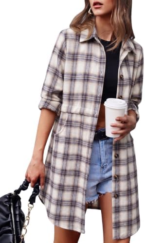 Zeagoo Womens Flannel Shirts Long Sleeve Plaid Button Down Shirts...