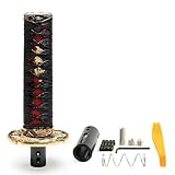 GSTP Automatic Katana Shift Knob Samurai Sword Weighted Gear Shifter Konb Universal for Cars with Lock Button (15cm Black&Red)