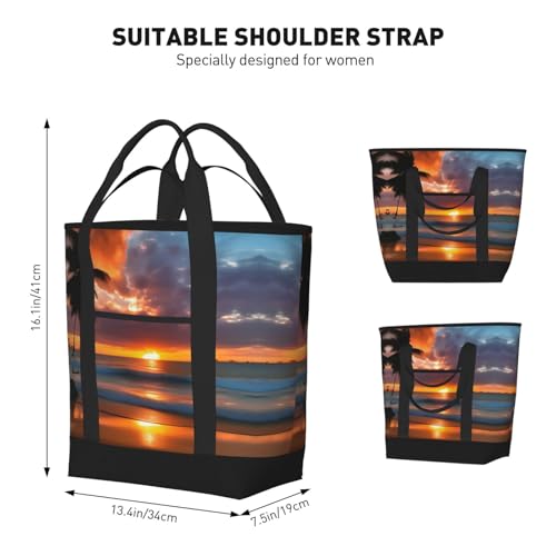 Sac isotherme grande capacité cabas courses réutilisable adulte noir - 3