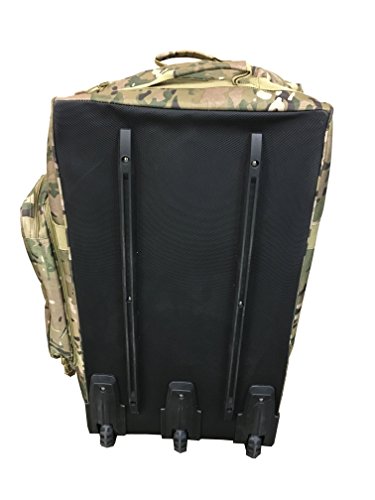 Military Tactical Wheeled Deployment Trolley Duffel Bag Heavy-Duty Camping Hiking Running Trekking (08360A Multicamo)