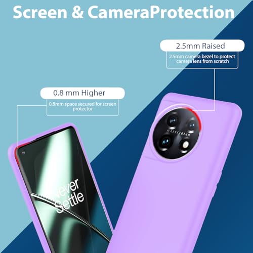 Image of LIRAMARK Liquid Silicone Soft Back Cover Case for OnePlus 11 5G / 1+11 5G (Lavender)