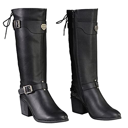 Milwaukee Performance Bota feminina de montaria com cadarço nas costas (preta, tamanho 11), 1 pacote