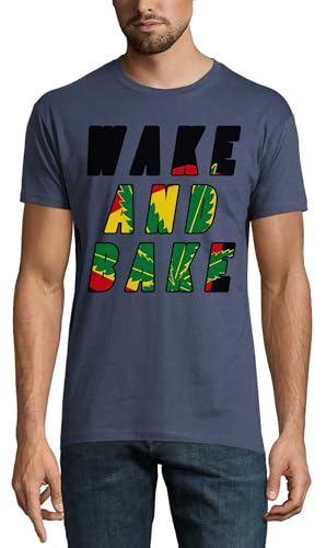 T-shirt Wake and Bake crew neck coton denim vêtement streetwear homme