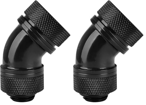 Image of Thermaltake Pacific DIY LCS Black G1 /4 PETG 16mm (5 /8 inch) OD Tube 45 Degree Compression Fitting Cooling - CL-W096-CA00BL-A (Pack of 2)