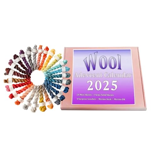 Calendrier de l'Avent tricot de laine douce premium pour projets de fêtes 2025