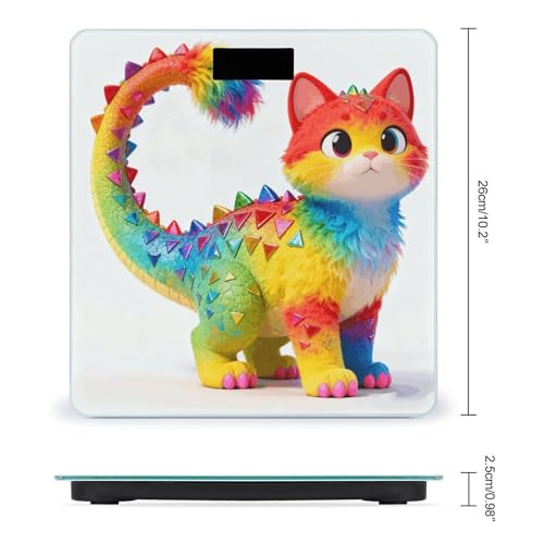Báscula Digital para Baño Dinosaurio y Gato Colorido miniatura 2