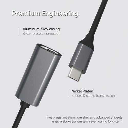 USB C to HDMI Adapter, Support 4K@60Hz Max,Compatible with 2K 1080P,USB Type-C to HDMI 2.0/2.0b Converter for MacBook, iPad, Laptop, Monitor, TV - Plug & Play, 18Gbps — view 5