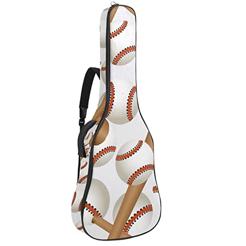 Housse de transport imperméable en tissu Oxford avec bandoulière réglable pour guitare Motif batte de baseball et balles - Les Beatles, Paul McCartney, John Lennon, RIngo Starr, George Harrison Housse de transport imperméable en tissu Oxford avec bandoulière réglable pour guitare Motif batte de baseball et balles