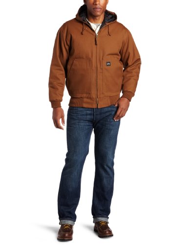 Key Industries Men's Insulated Hooded Duck Jacket, Saddle, Large