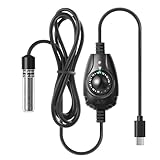 FEDOUR Mini Type-C Aquarium Heater, Small Adjustable Heater with External Controller for up to 2.5Gallon Small Fish Tank, Nano Fish Tank Heater, Betta Heater for Fish Bowls