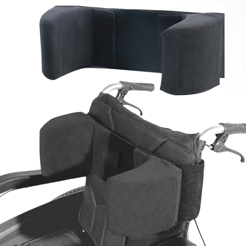 SGTMATCY Lateral Support for Wheelchair Lateral Support Cushion with Adjustable Side Panels for Wheelchairs,Wheelchair Stabilizer Attachment Chair Side Pads,Lateral Foam Wedge for Elderly (Black)