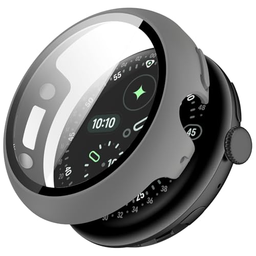 FINON for Google Pixel Watch 4 41mm �p �P�[�X �K���X�t�B���� ��̌^ �p �P�[�X �y�� �ȈՒE�� �V���v�� (�O���[)