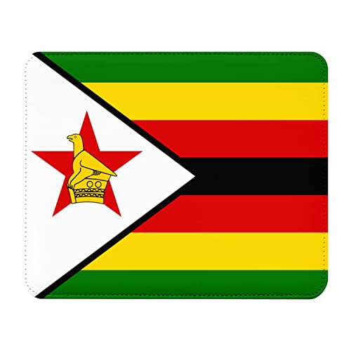 Fabulous Tapis de Souris Simili Cuir Drapeau Zimbabwe Football Sport Equipe National Afrique (22 x 18 cm)