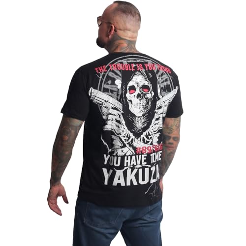 T-shirt Yakuza Trouble pour homme noir en coton