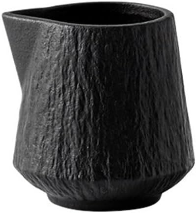 gravy boat set Simple Ceramic Milk Pitcher With Pointed Mouth Multi-purpose Sauce Pot Gravy Boat gravy boat with lid(Black,Medium)