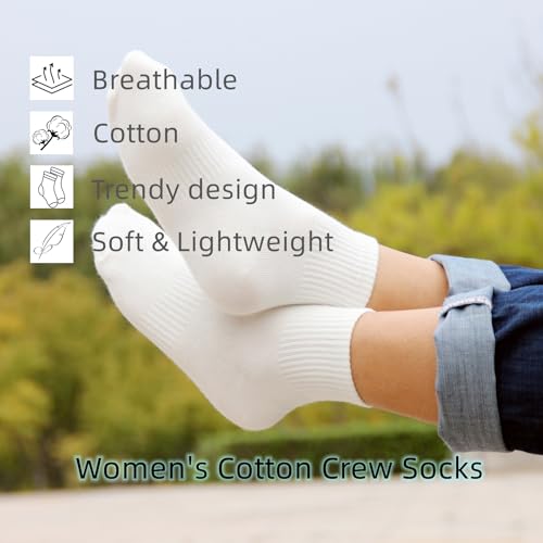 Image of Womens Ankle Socks, Combed Cotton Athletic Mini Crew Socks with Arch Support for Women Man