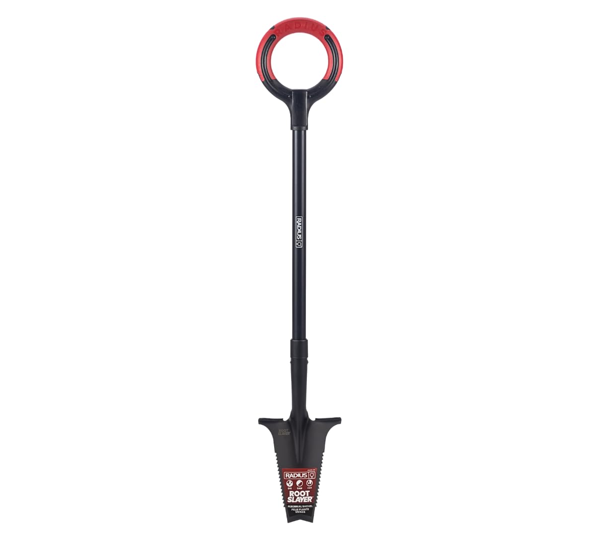 VENTEO - Bêche Professionnelle Spécial Massifs RootSlayer | Lame En V Dentée Acier Carbone | Repose-Pied | Coupe Racines et Creusage Précis | Outil Jardinage Massifs Bordures | Sols Compacts Jardin