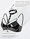 Maeau Damen Leder BH Wetlook Catsuit Unterwäsche Bra Sexy Babydoll Crop Top Push Up Bralette Clubwear EU M (Asie L)