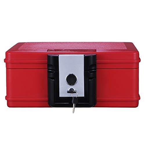 FQCXCKJ Caja Fuerte pequeña de Seguridad para el hogar, ignífuga, de Acero Resistente al Fuego (roja)