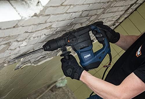 Bild 2 - FERM Bohrhammer 1500W - Seiten-Handgriff - Bohren, Hammerbohren und Meißeln - Inkl. 3x SDS Plus Bohrköpfen und 2x SDS Plus Werkzeugköpfen
