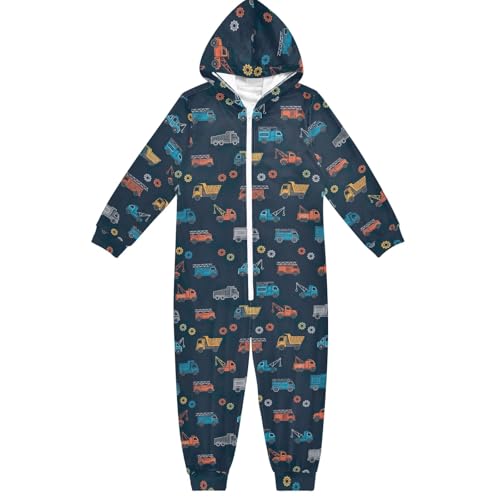Bonito mono de una pieza para niños, diseño de camión de dibujos animados, color azul, para Halloween, Navidad, cosplay, disfraz cómodo, Lindo camión de dibujos animados azul, 13-14 años