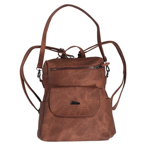 Sac à dos bandoulière femme OUNONA marron le petit sac anti-pickpocket