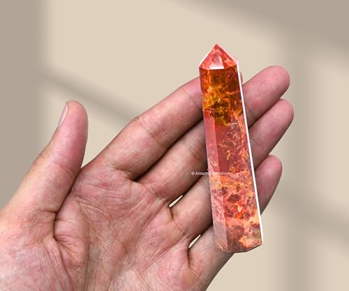 Image of Amazing Gemstone Brecciated Jasper Crystal Towers ~ Natural Healing Crystal Point Obelisk for Reiki Healing and Crystal Grid (3 inch to 4 inch INCH)
