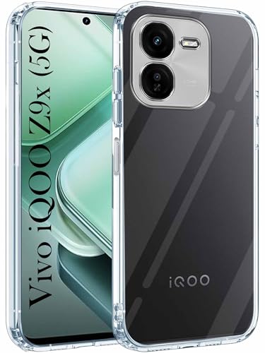 Image of Jkobi Back Cover for Vivo IQOO Z9x 5G (Silicone Clear Shockproof Case with Camera Protection | Soft and Flexible)