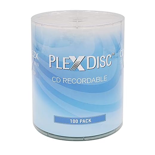 PlexDisc CD-R 700MB 52X Logo Top Blank Discs - 100 Pack | Writable Bulk CDs for Music, Audio, and Data Recording | Ideal for Burning Music & Storage (no Container)