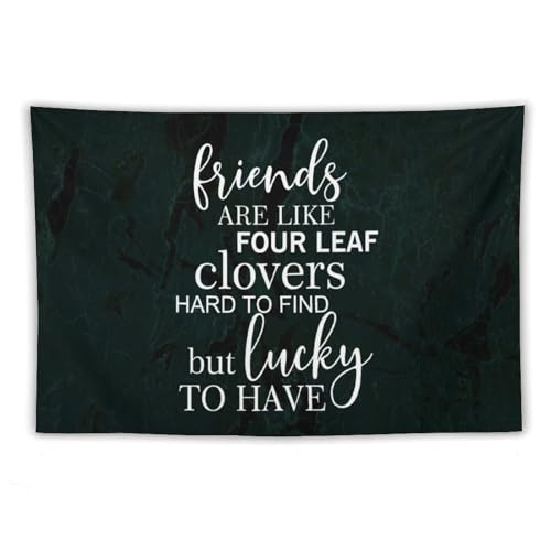Tapiz para colgar en la pared con refranes Yelolyio, diseño de tréboles de cuatro hojas, 60x90