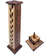 Rookbrander (rookstokjes) van hout, handgesneden in India, ruitdesign, 30 x 8 x 8 cm, gewicht 190...