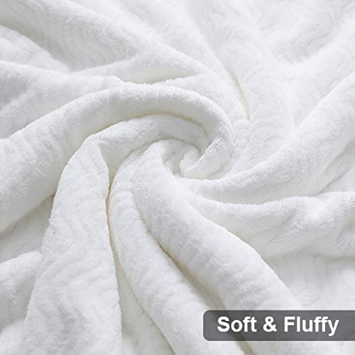 Ultra Soft 8 Piece Textured Bath Towel Set For Bathroom Shower Pool, Kitchen, Quick Dry, Lightweight Highly Absorbent - 2 Oversized Bath Towel Sheets, 2 Hand Towels, 4 Washcloths - White #TOP1