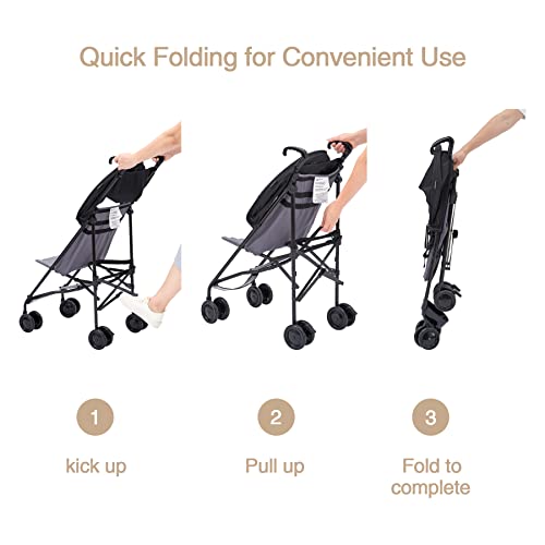 Pamo Babe Baby Umbrella Stroller, Lightweight Stroller, Compact Foldable Travel Strollers For Babies And Toddlers Up To 33 Lbs(Black) #TOP4