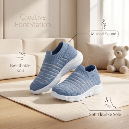 Image of Infant Shoes for Baby Boys & Girls | Musical Sound Walking Shoes | First Walker Shoes for Toddlers | Lightweight Breathable Knit Sneakers | Soft Sole Comfortable Slip On Shoes for Newborns, Babies & Kids