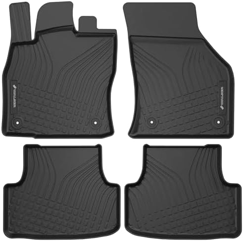 WALSER Premium Fussmatten Auto für VW Golf VII/Seat Leon 2012-2021, VW Golf VII Variant 2013-2022, VW T-ROC 07/2017-2021, 100% passgenaue Gummimatten Auto - Made in EU, Fußmatte Au
