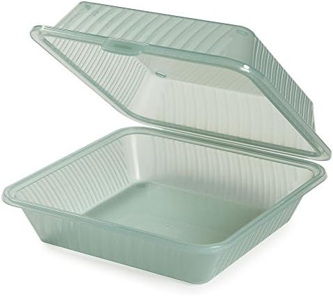 G.E.T. 1 Compartment Jade Polypropylene Eco-Takeout Container - 9"L x 9"W x 3 1/2"H