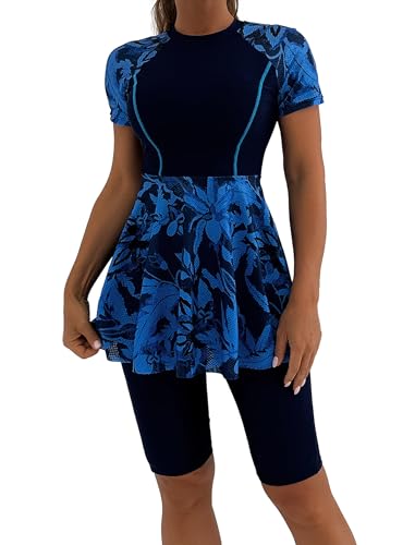Robe de bain manches courtes avec short 2 pièces femme Odizli
