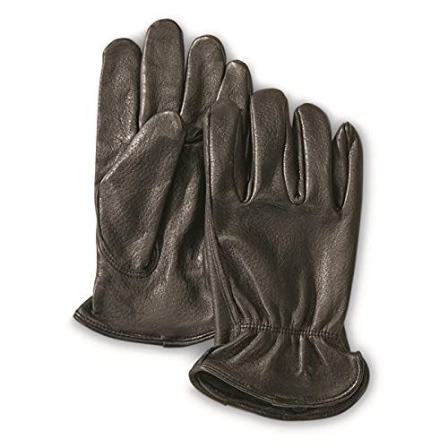 Guide Gear Men's Genuine Deerskin Leather Gloves, Unlined For Winter Black MEDIUM