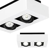 INSTALLAZIONE FACILE E UTILIZZO UNIVERSALE – Il montaggio a soffitto in superficie e le douille GU10 incluse consentono un’installazione rapida e comoda. Il luminaire supporta sorgenti luminose LED GU10 con potenza fino a 2×35 W, mentre le dimensioni compatte e la possibilità di utilizzare anelli intercambiabili permettono un facile adattamento a diversi ambienti