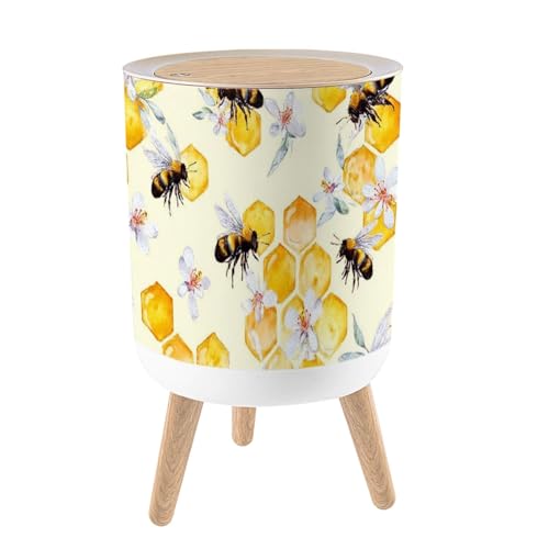 Caneca de basura plástica redonda con tapa 7L