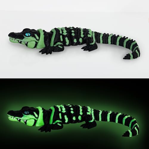 coonoe 3D Printed Articulated Crocodile - Opening Mouth and Glass