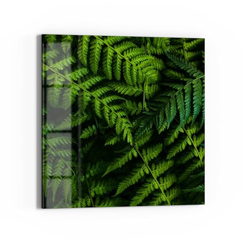 DEQORI Pizarra magnética de cristal, 30 x 30 cm, diseño "silencio verde", pizarra magnética de cristal, incluye imanes, bolígrafo y paño para cocina y oficina, pizarra magnética y se puede escribir