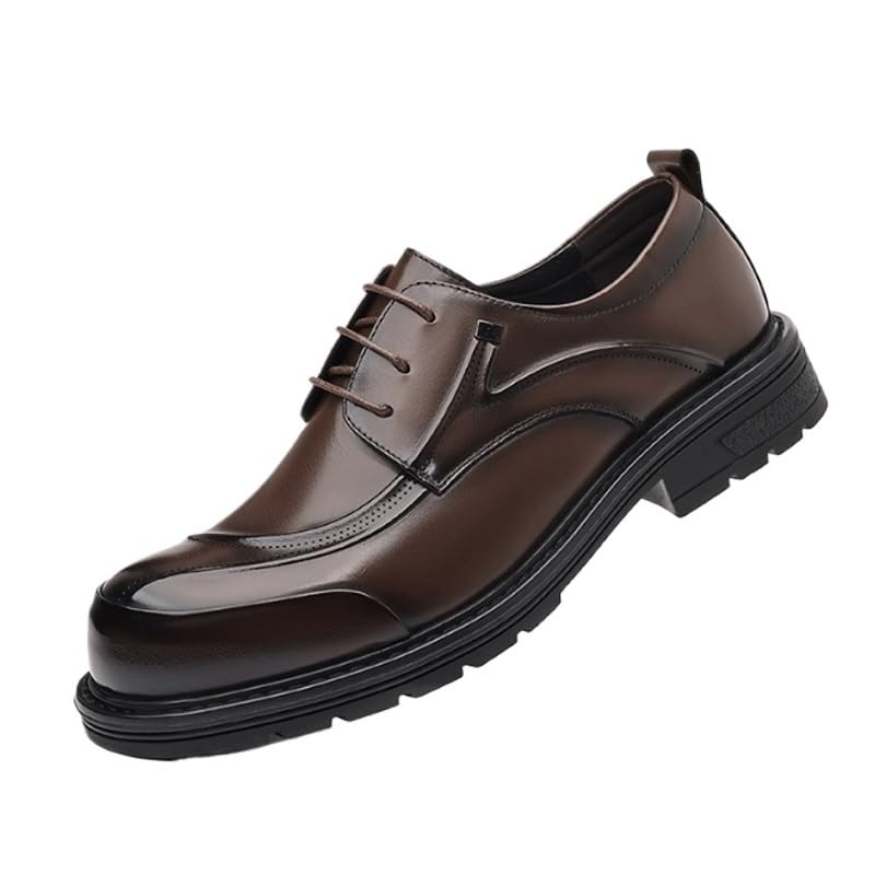 Fashion Round Toe Formal Business Shoes Men's Fashion Classic Pointed Toe Lace Up Low Top Dress Shoes