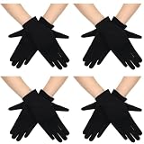 Leumoi 4 Pairs Women UV Gloves Sun Protection Women's Cycling Driving Touchscreen Gloves(Black,Simple Style)
