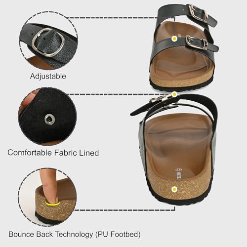 Image of Centrino Women's Berkin-Style Slip-On Sandals | Open Toe Design | Soft PU Footbed | Lightweight & Comfortable | Arch Support | On-Grip Sole | Casual Outdoor Wear (9226)