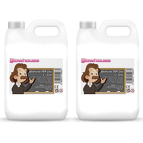 Image of The Glowhouse Premium PVA Glue – White or Clear Craft Glue for Slime Making, School & Home Crafts – Washable, Non-Toxic Adhesive for Paper, Card & Fabric