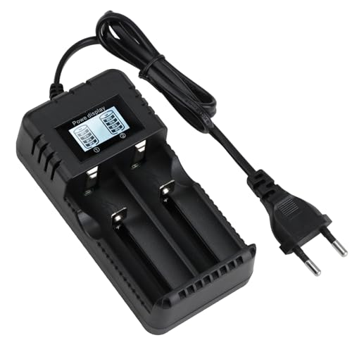 Cargador LCD 3.7V para 18650 26650 Li-Ion Battery, 2 Baterías Charger Pilas...