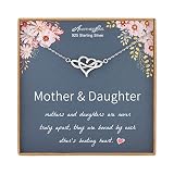 AnotherKiss Mother Daughter Gifts, Sterling Silver Infinity Necklaces for Women Girls, Daughter Neck