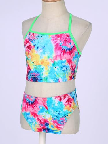 CHICTRY Kids Girls Tropical 3 Pcs Swim Cover Up Sets Zip Up Rashguard Shirts with Bikini Swimsuit3